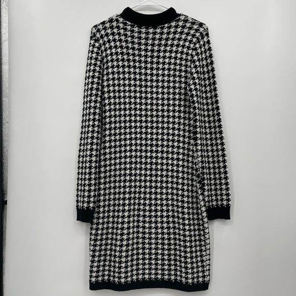 Express Women's Long Sleeve Sweater‎ Dress, Houndstooth, Sz. M - Picture 4 of 12